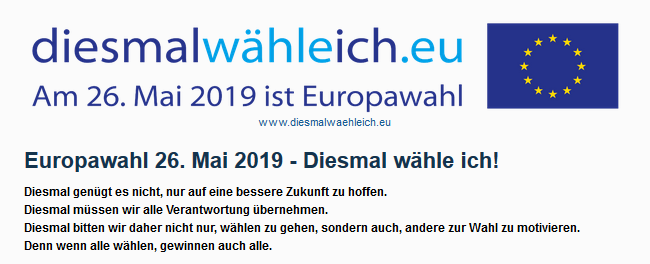 EU Wahl 2019 - diesmal wähle ich Ausschnitt aud der Webseite 