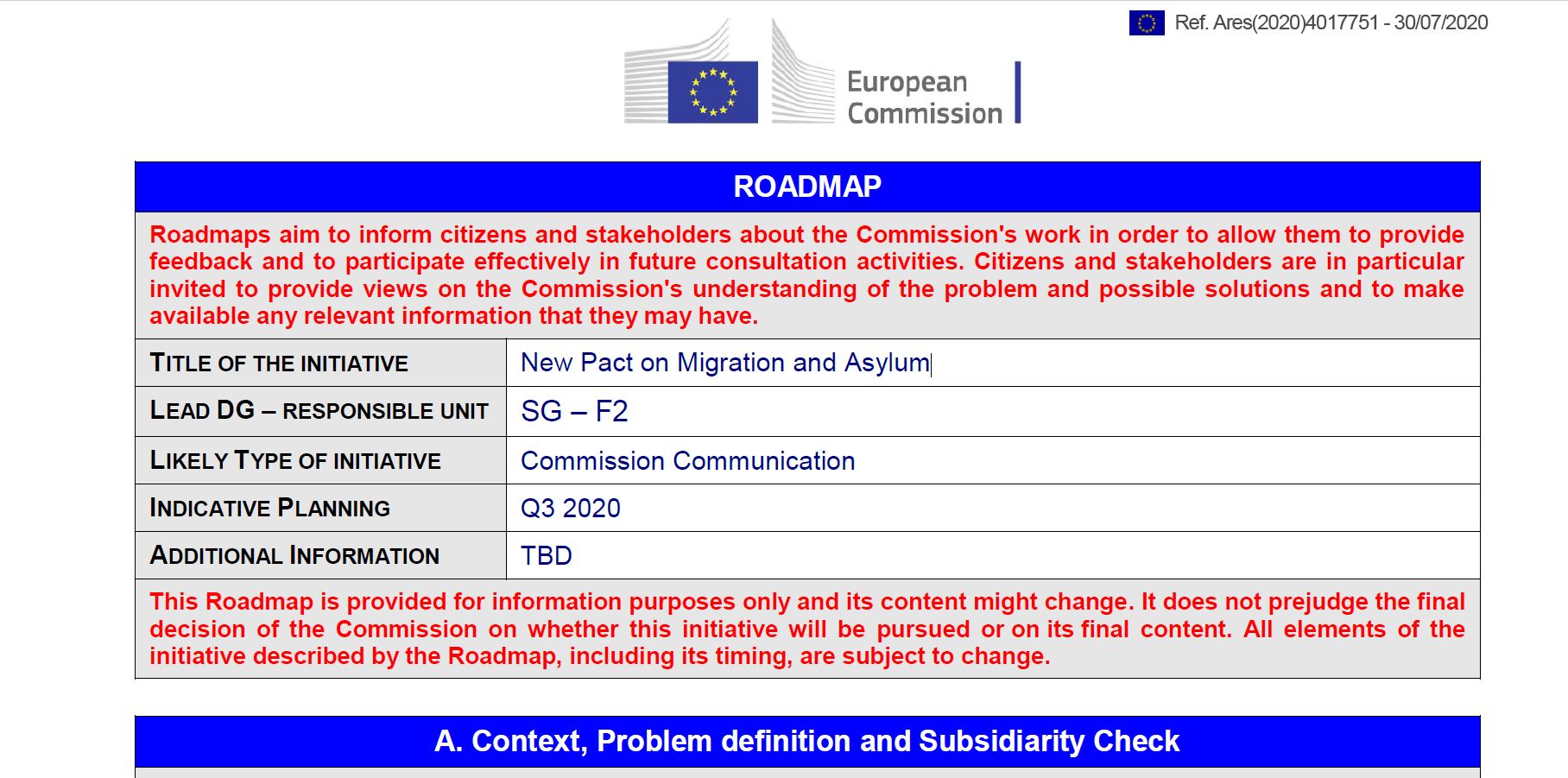 Fahrpläne des Migrations- und Asylpaktes 