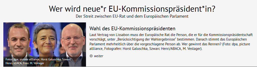 Quelli sarebbero stati i candidati per l'elezione del capo della Commissione europea